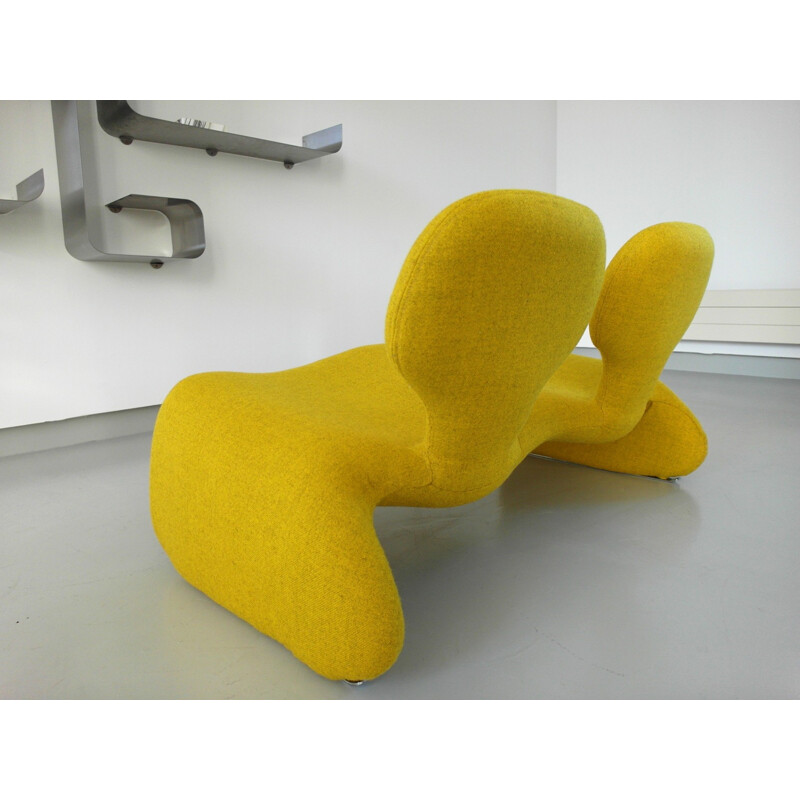 Yellow djinn settee sofa, Olivier MOURGUE - 1960s