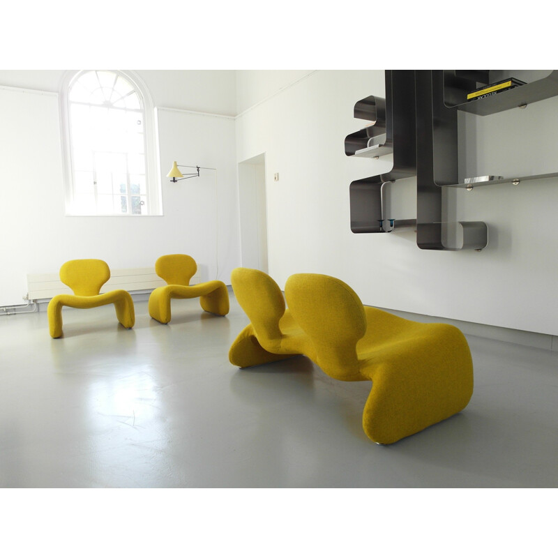 Yellow djinn settee sofa, Olivier MOURGUE - 1960s