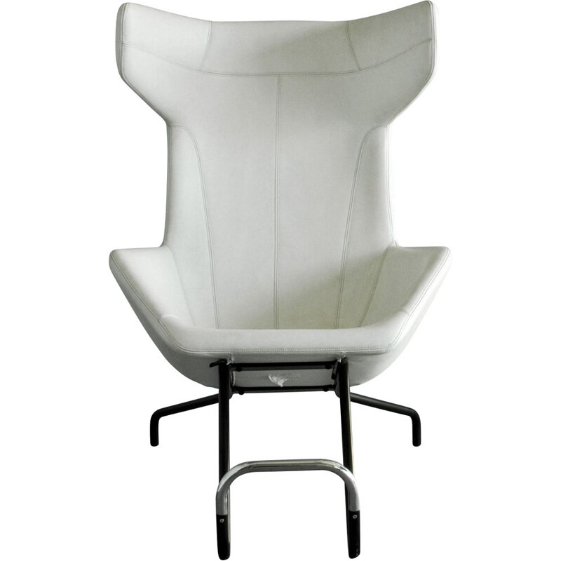 Cadeira de braços branca vintage para Moroso