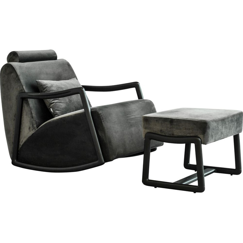 Vintage Leila Glider schommelstoel met voetensteun van Bienal Home