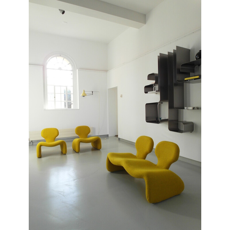 Yellow djinn settee sofa, Olivier MOURGUE - 1960s