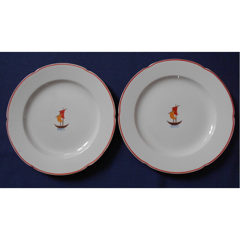 Set of two plates in ceramic, Gio PONTI - 1930s