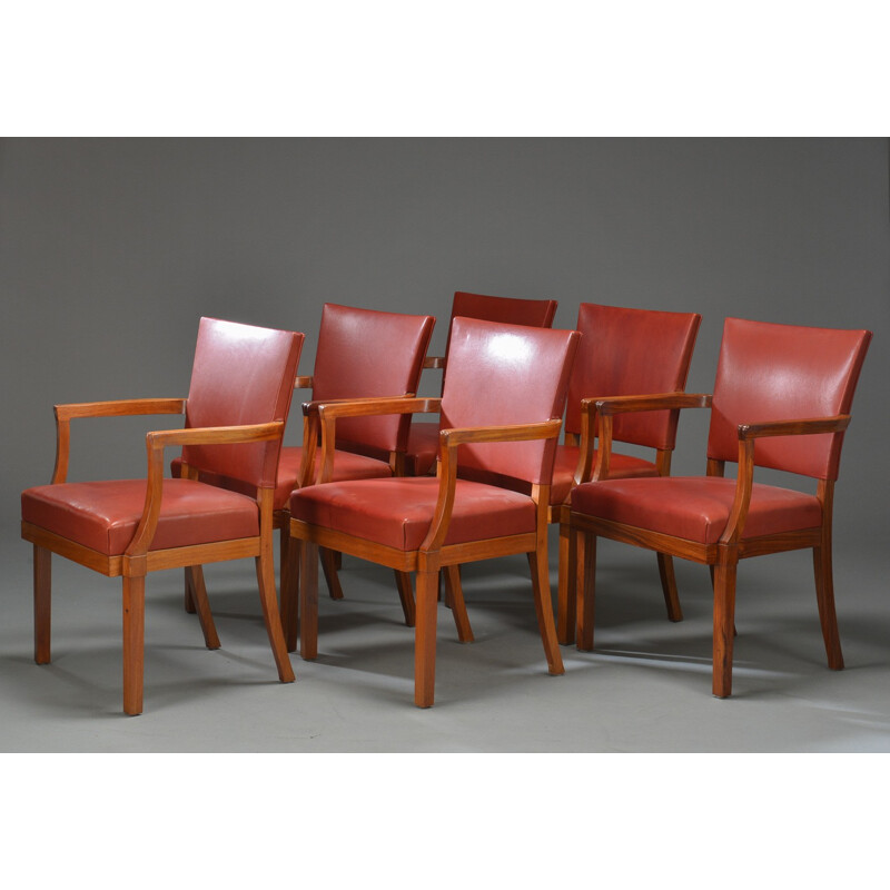 Suite de 6 fauteuils "Barcelona" Rud Rasmussen en acajou, Kaare KLINT - 1930