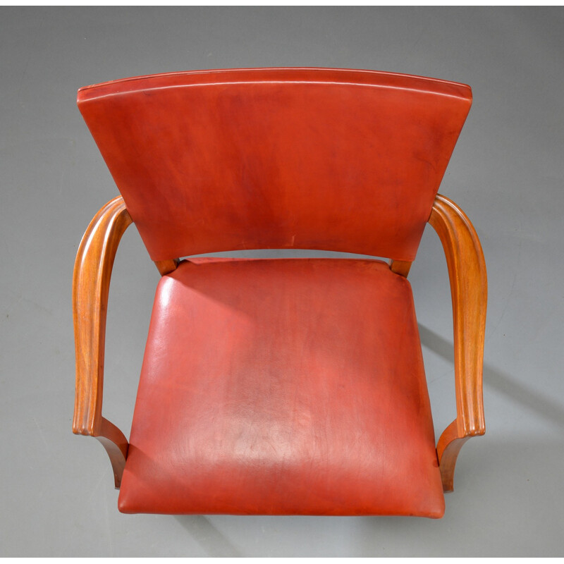 Set of 6 Rud Rasmussen "Barcelona" armchairs in mahogany - 1930s