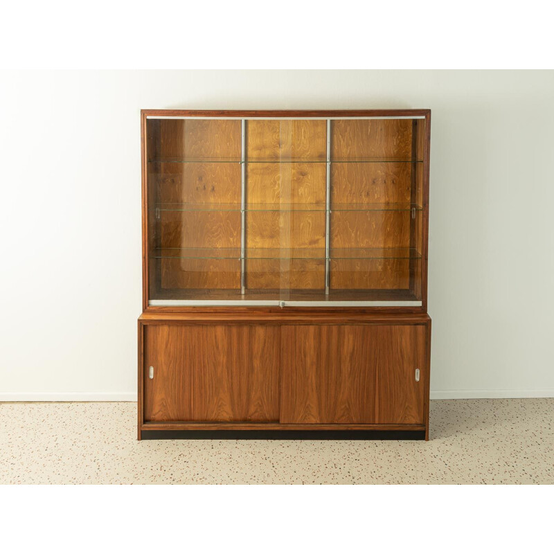 Vintage walnut store display cabinet, Germany 1950s