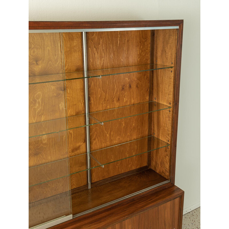 Vintage walnut store display cabinet, Germany 1950s