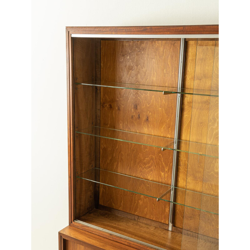 Vintage walnut store display cabinet, Germany 1950s