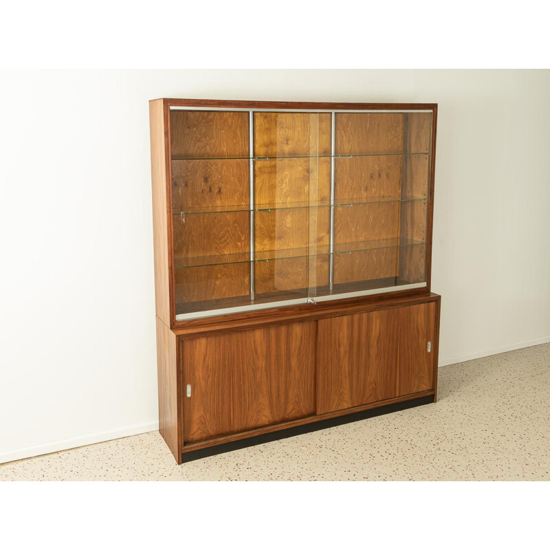 Vintage walnut store display cabinet, Germany 1950s