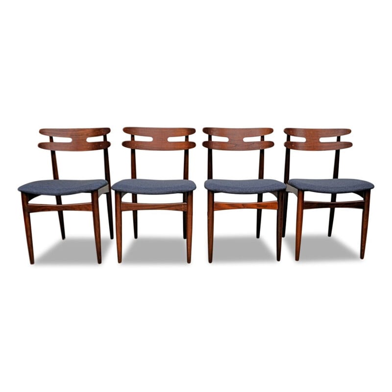 Set of 4 vintage Danish teak dining chairs by Johannes Andersen for Bramin, 1960s