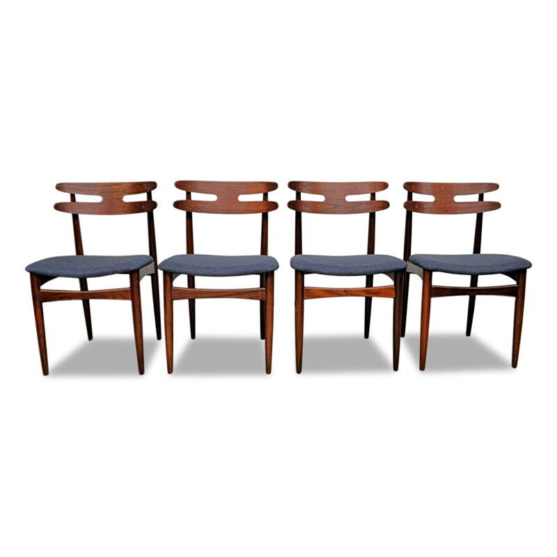 Set van 4 vintage teakhouten Deense stoelen van Johannes Andersen voor Bramin, 1960