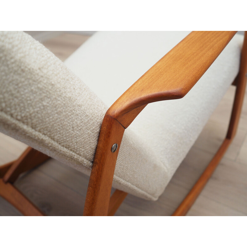 Vintage beechwood rocking chair, Denmark 1970s