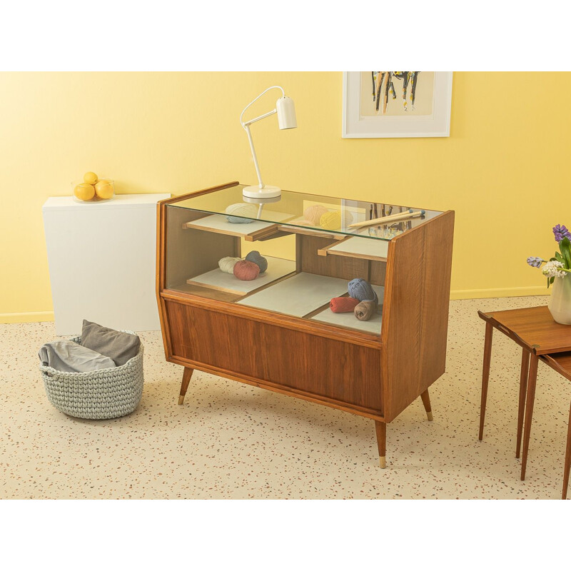 Vintage walnut shop counter, Germany 1950s