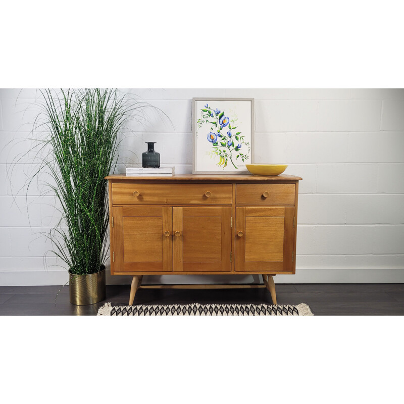 Vintage Ercol elmwood sideboard, 1960s