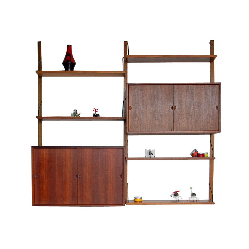 Wall shelves "Royal System" in teak, Poul CADOVIUS - 1950s