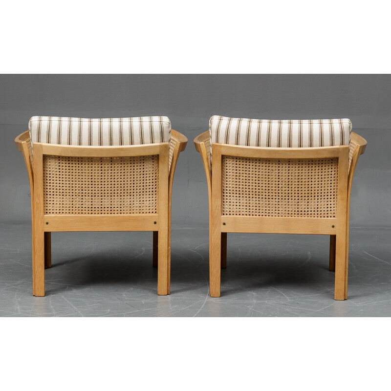Pair of CF Christiansen "Plexus" armchairs in oak, Illum WIKKELSØ - 1960s