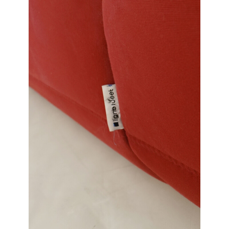 Ligne Roset "Togo" 2-seater low chair in red fabric - 1970s