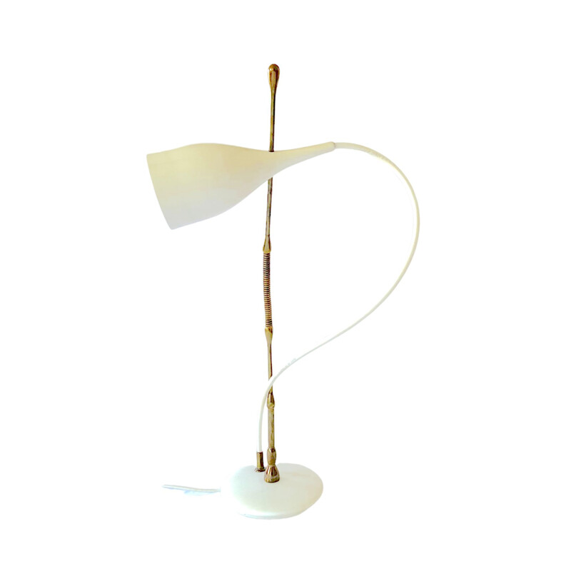 Vintage tafellamp mod 12353 "Lucinella" van Angelo Lelii voor Arredoluce, Italië 1950