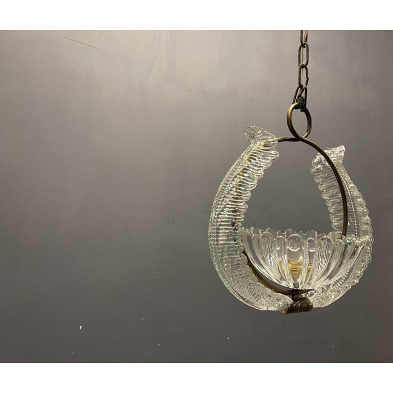 Vintage Italiaanse Murano glazen hanglamp, 1940