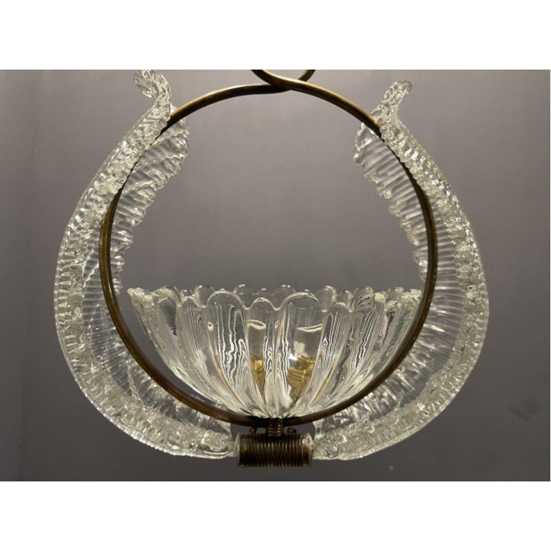 Vintage Italiaanse Murano glazen hanglamp, 1940