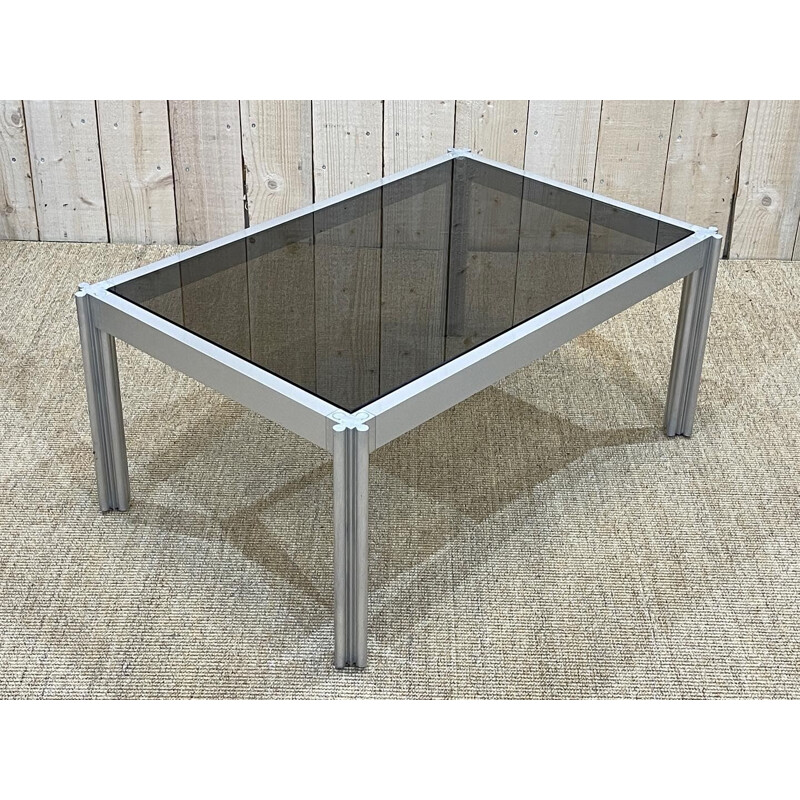 Vintage aluminum coffee table by George Ciancimino, 1970