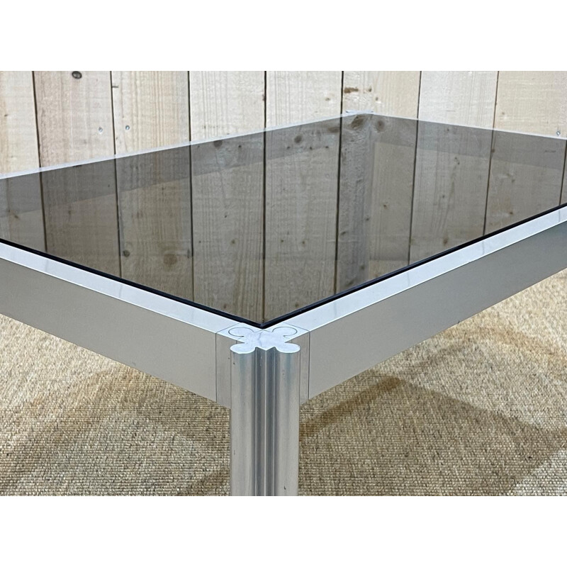 Vintage aluminum coffee table by George Ciancimino, 1970