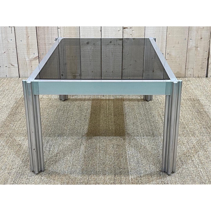 Vintage aluminum coffee table by George Ciancimino, 1970