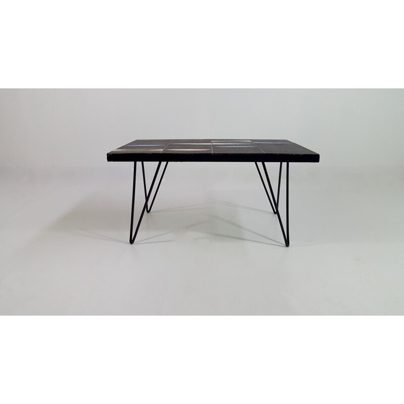 "Navette" coffee table in ceramic and metal - 1950s