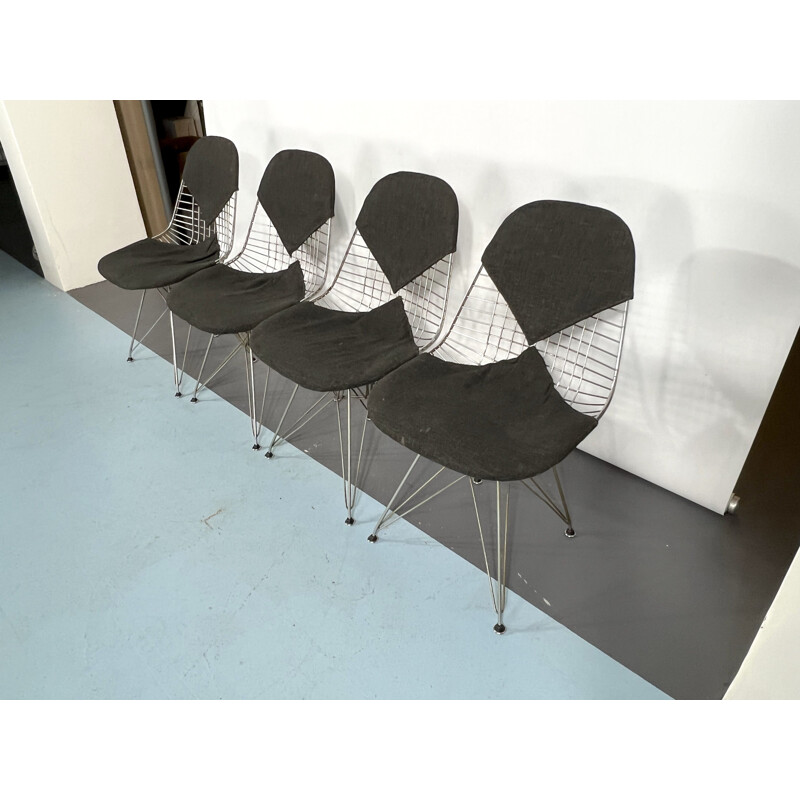 Conjunto de 4 cadeiras de biquíni Dkr vintage de Charles Eames para Herman Miller, 1960