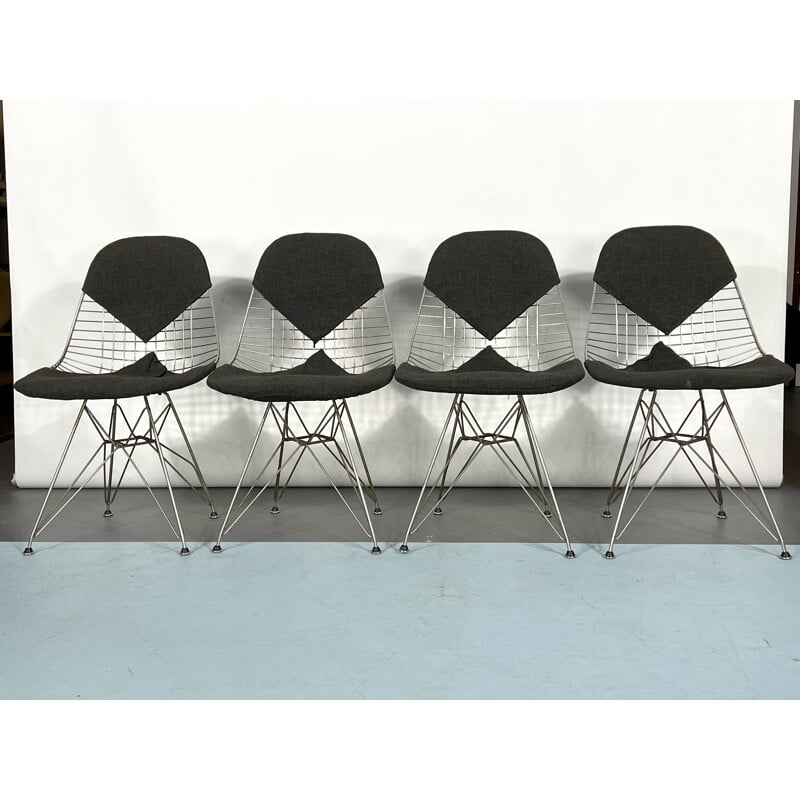 Ensemble de 4 chaises vintage Dkr Bikini par Charles Eames pour Herman Miller, 1960