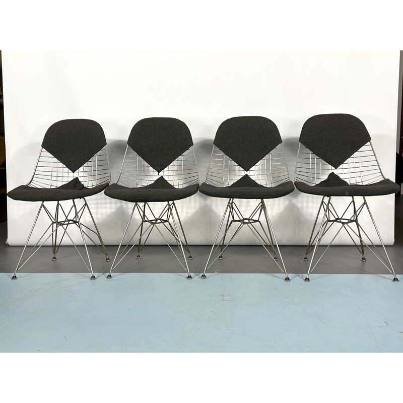 Conjunto de 4 cadeiras de biquíni Dkr vintage de Charles Eames para Herman Miller, 1960