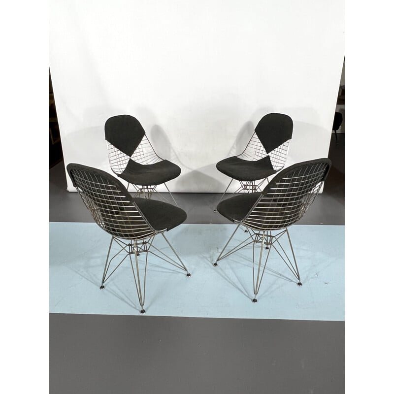 Conjunto de 4 cadeiras de biquíni Dkr vintage de Charles Eames para Herman Miller, 1960