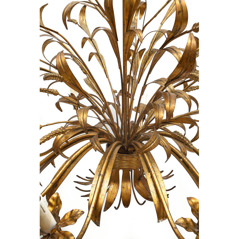 Vintage 10-light wheat sheaf chandelier by Hans Kogl, 1960