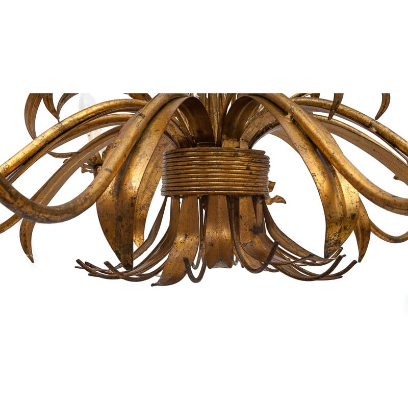 Vintage 10-light wheat sheaf chandelier by Hans Kogl, 1960