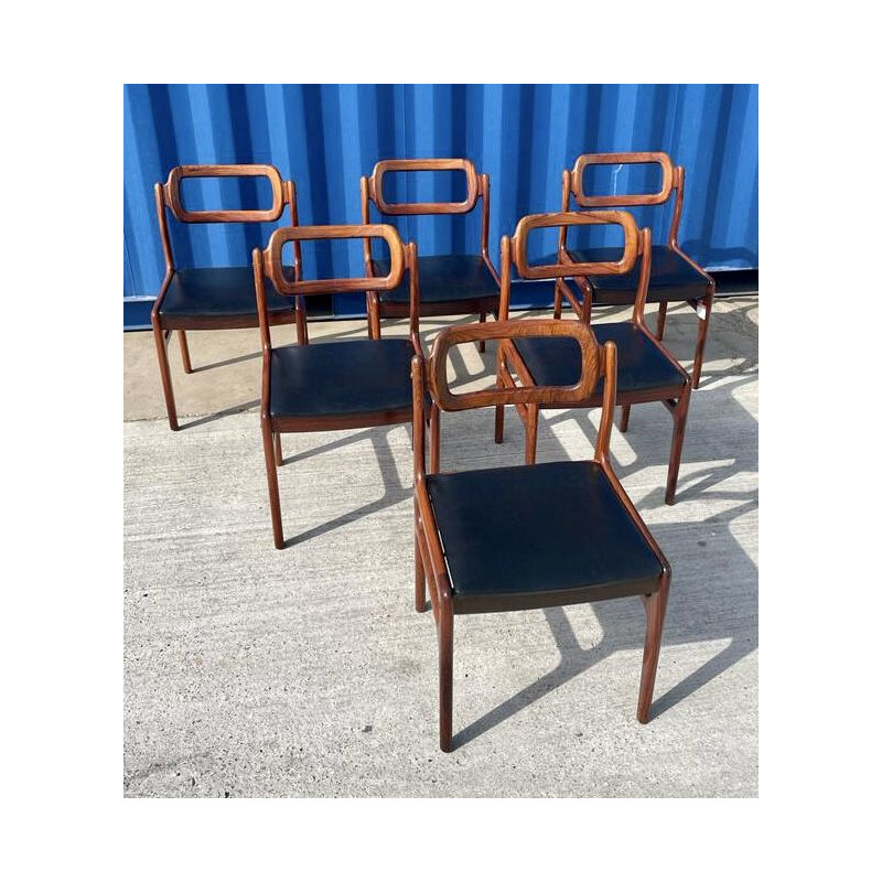 Set aus 6 Vintage-Stühlen aus Palisanderholz von Johannes Andersen für Uldum Mobelfabrik