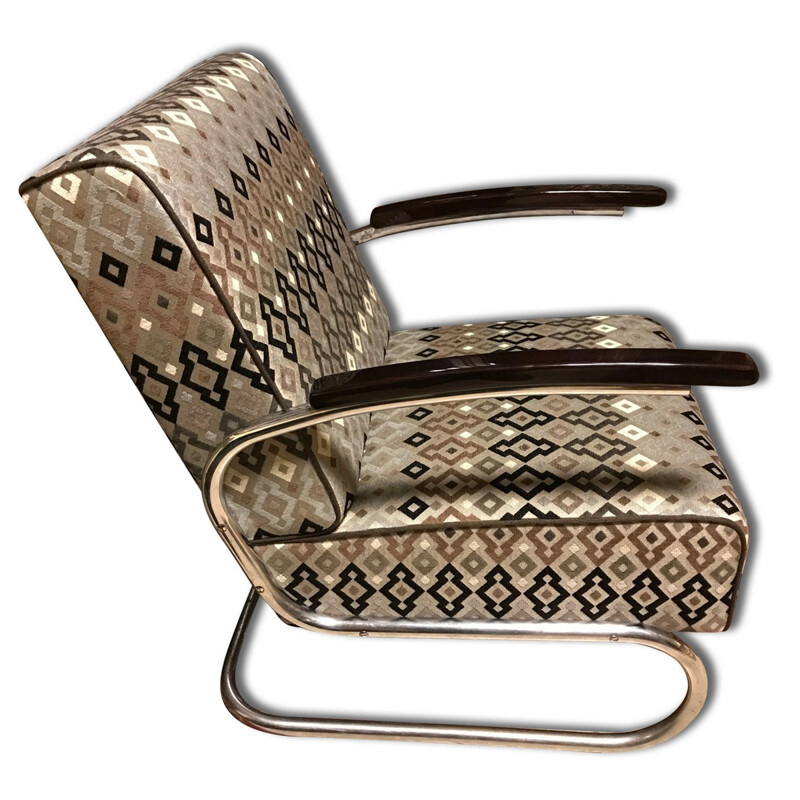 Pair of Mücke-Melder "Cantilever" armchairs in chromed steel - 1930s