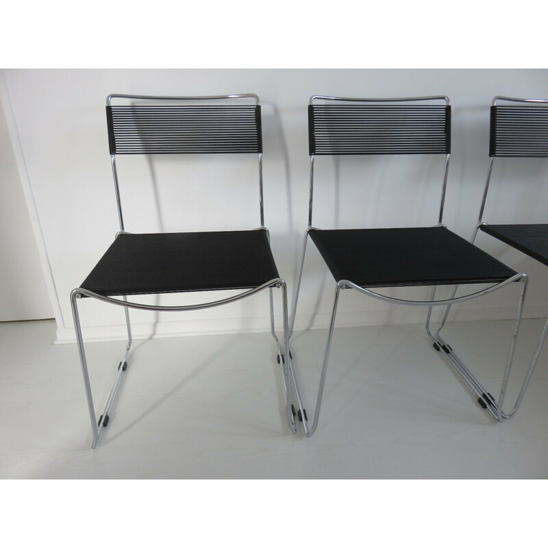 Set of 4 vintage spaghetti chairs by Giandomenico Belotti for Fly Line, 1980