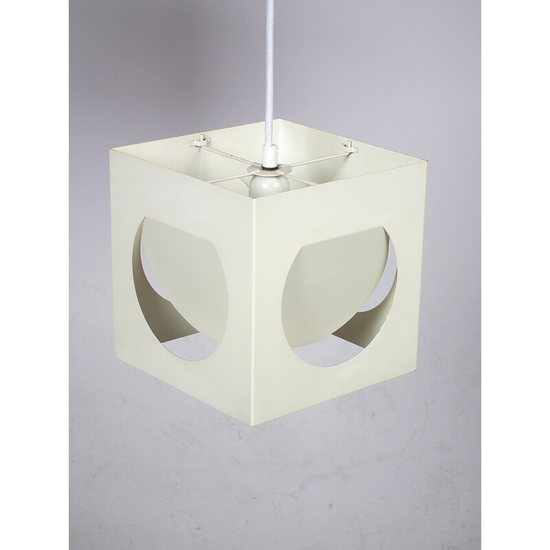 Mid century hanging lamp in white metal, Shogo SUZUKI - 1960s