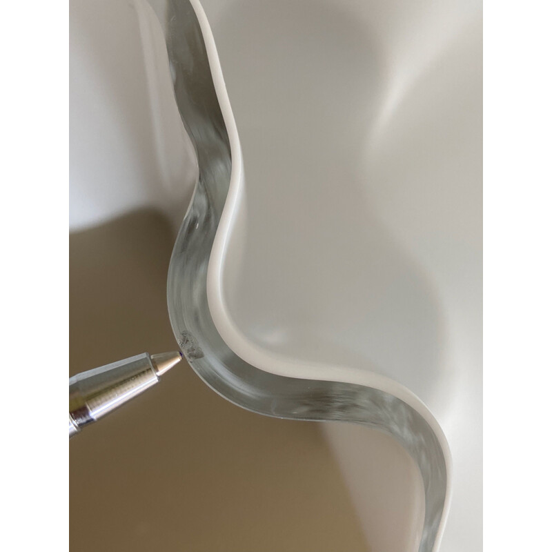 Vase savoy vintage blanc 3030 par Alvar Aalto pour Iittala, Finlande