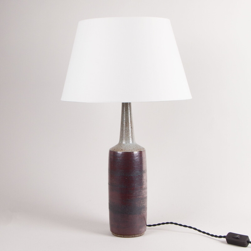 Lampe de table vintage en émail bourgogne par Per Linnemann-Schmidt, Danemark 1960