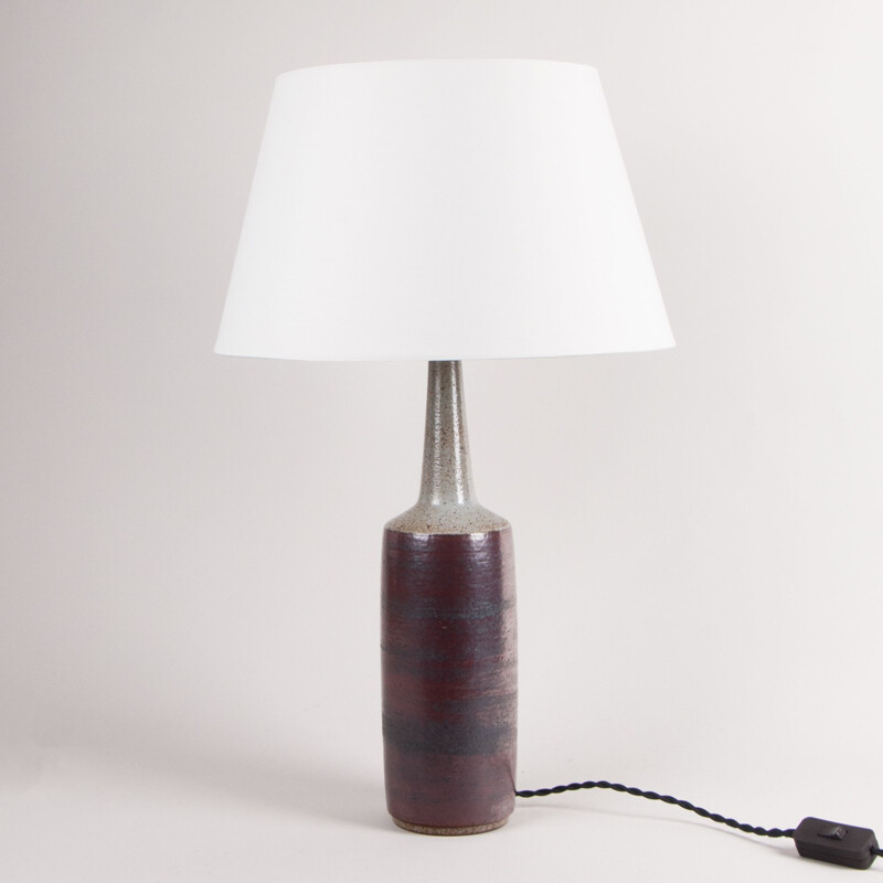 Vintage Burgundy glazed table lamp by Per Linnemann-Schmidt, Denmark 1960s