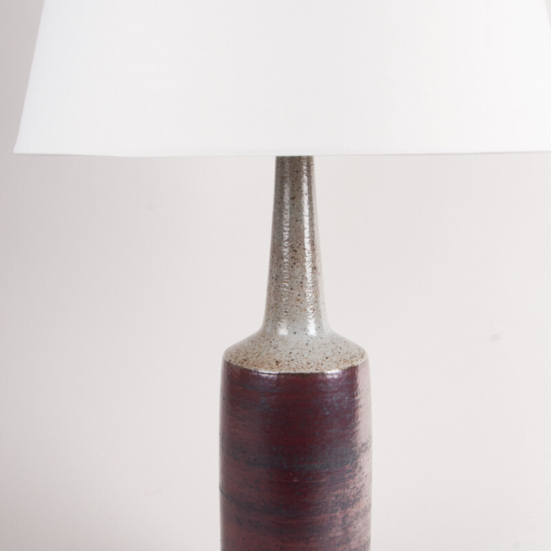 Vintage Burgundy glazed table lamp by Per Linnemann-Schmidt, Denmark 1960s