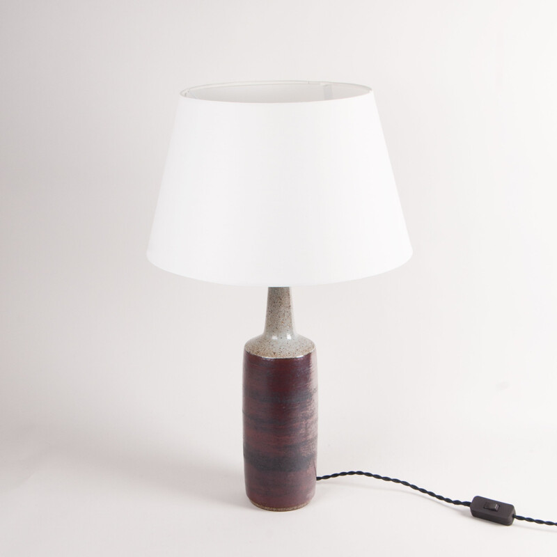 Lampe de table vintage en émail bourgogne par Per Linnemann-Schmidt, Danemark 1960
