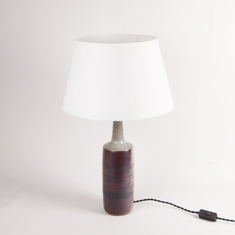 Vintage Burgundy glazed table lamp by Per Linnemann-Schmidt, Denmark 1960s