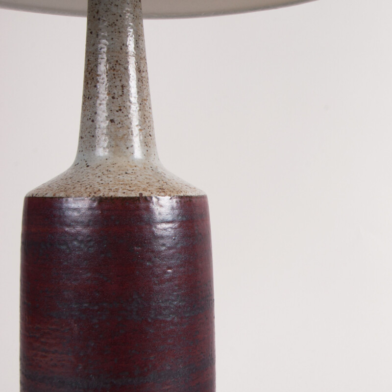 Vintage Burgundy glazed table lamp by Per Linnemann-Schmidt, Denmark 1960s