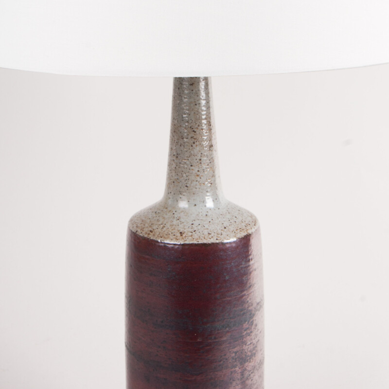 Lampe de table vintage en émail bourgogne par Per Linnemann-Schmidt, Danemark 1960