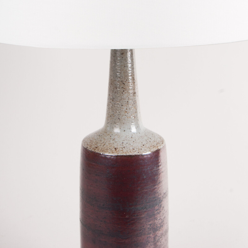 Vintage Burgundy glazed table lamp by Per Linnemann-Schmidt, Denmark 1960s