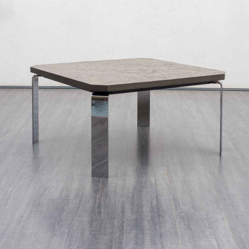 Vintage chrome steel coffee table by Studio Draenert, 1970