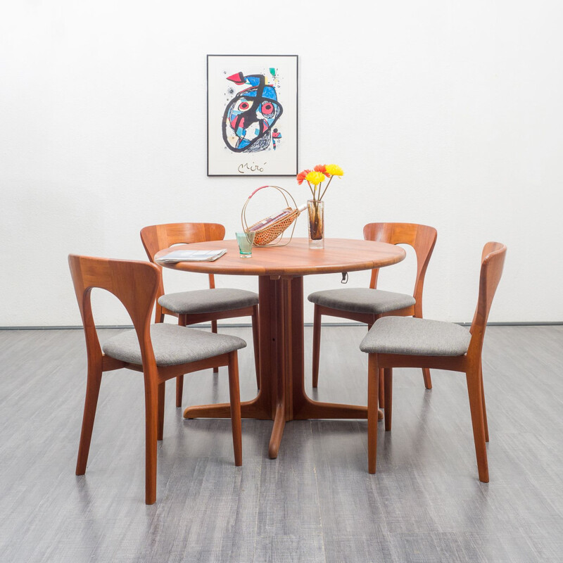 Set of 6 vintage teak dining chairs by Niels Koefoed for Koefoeds Hornslet, Denmark 1970s