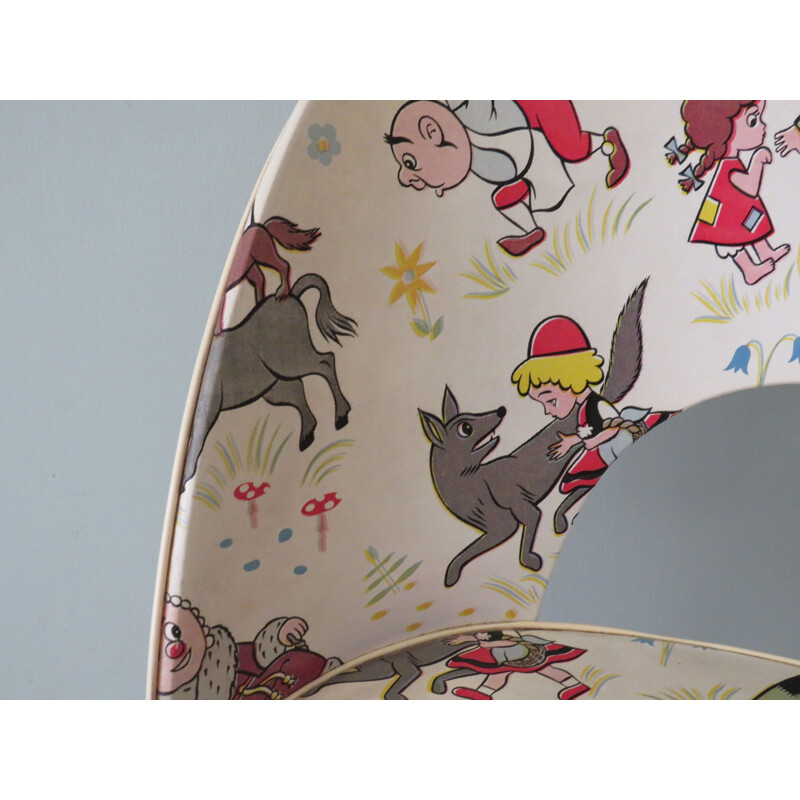 Vintage children's chair with fairytale skai upholstery, 1950s