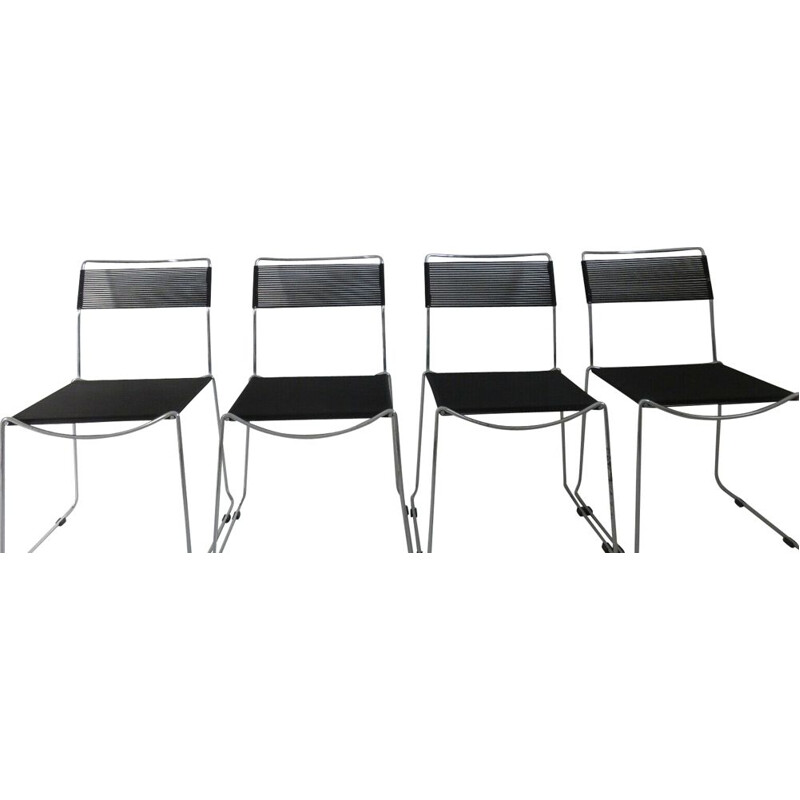 Set of 4 vintage spaghetti chairs by Giandomenico Belotti for Fly Line, 1980